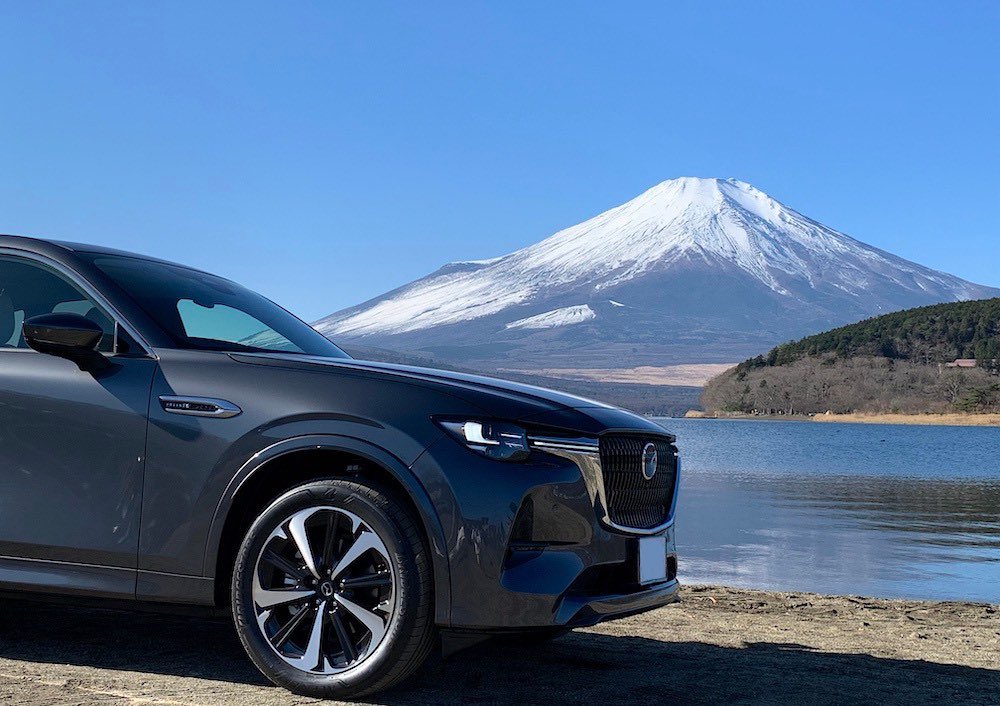 車の写真撮影スポット:山中湖平野の浜(山梨県南都留郡山中湖村)