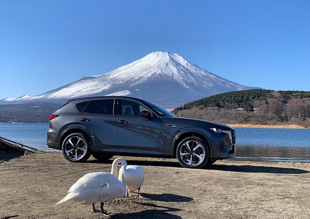 車の写真撮影スポット：山中湖平野の浜（山梨県南都留郡山中湖村）