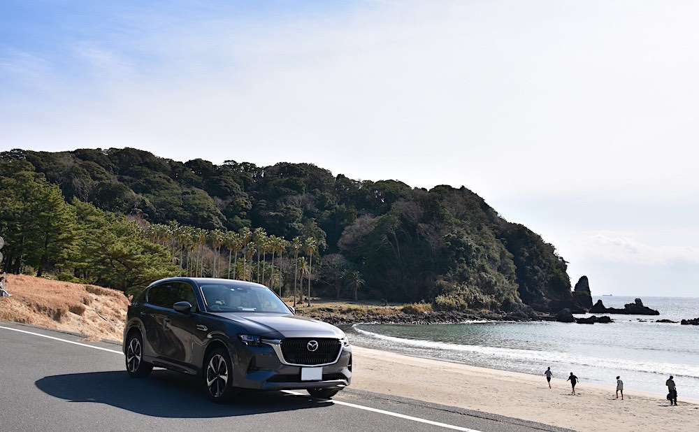 車の写真撮影スポット：弓ヶ浜（静岡県賀茂郡南伊豆町）